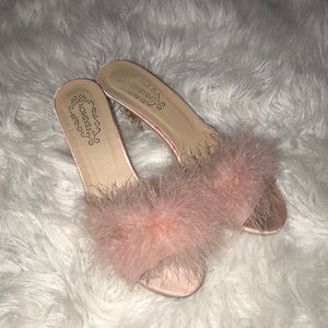Pink fury heels